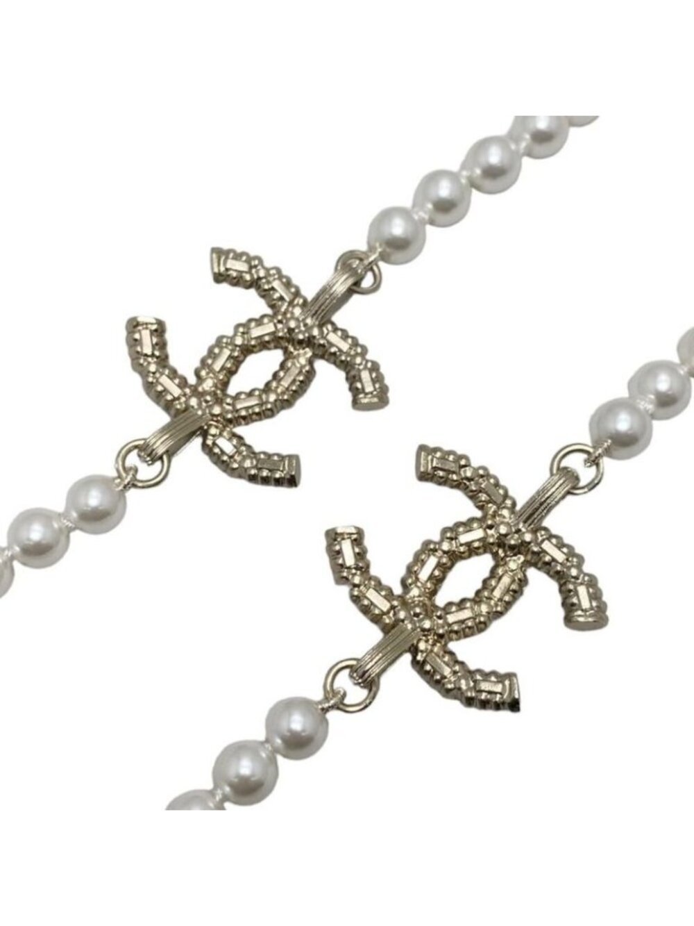 Chanel Long Necklace Coco Mark Rhinestone Pearl 2024 Gold Hardware - Picture 3 of 6